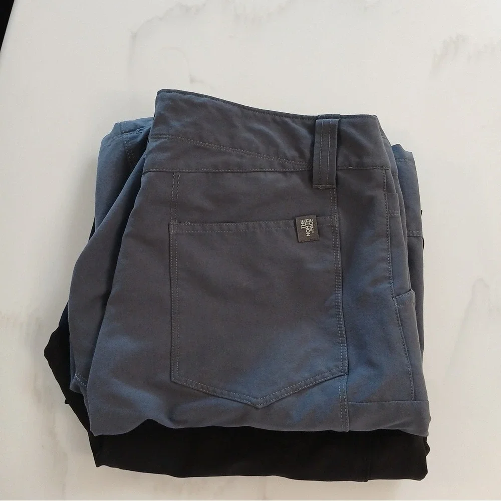 Lot of 2 The North Face Men's Nylon Hiking Shorts Size 32 Black Gray side zipper